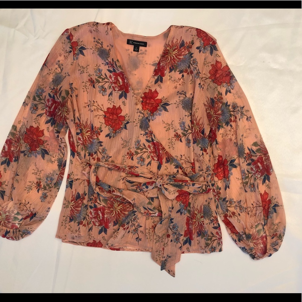 Wrap blouse floral print